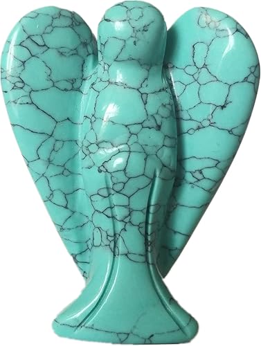 Vista 23 de Estatua de ángel guardián de oración de cristal curativo de ágata musgo natural, 2 pulgadas, tallado en bolsillo, figuras de piedra de palma