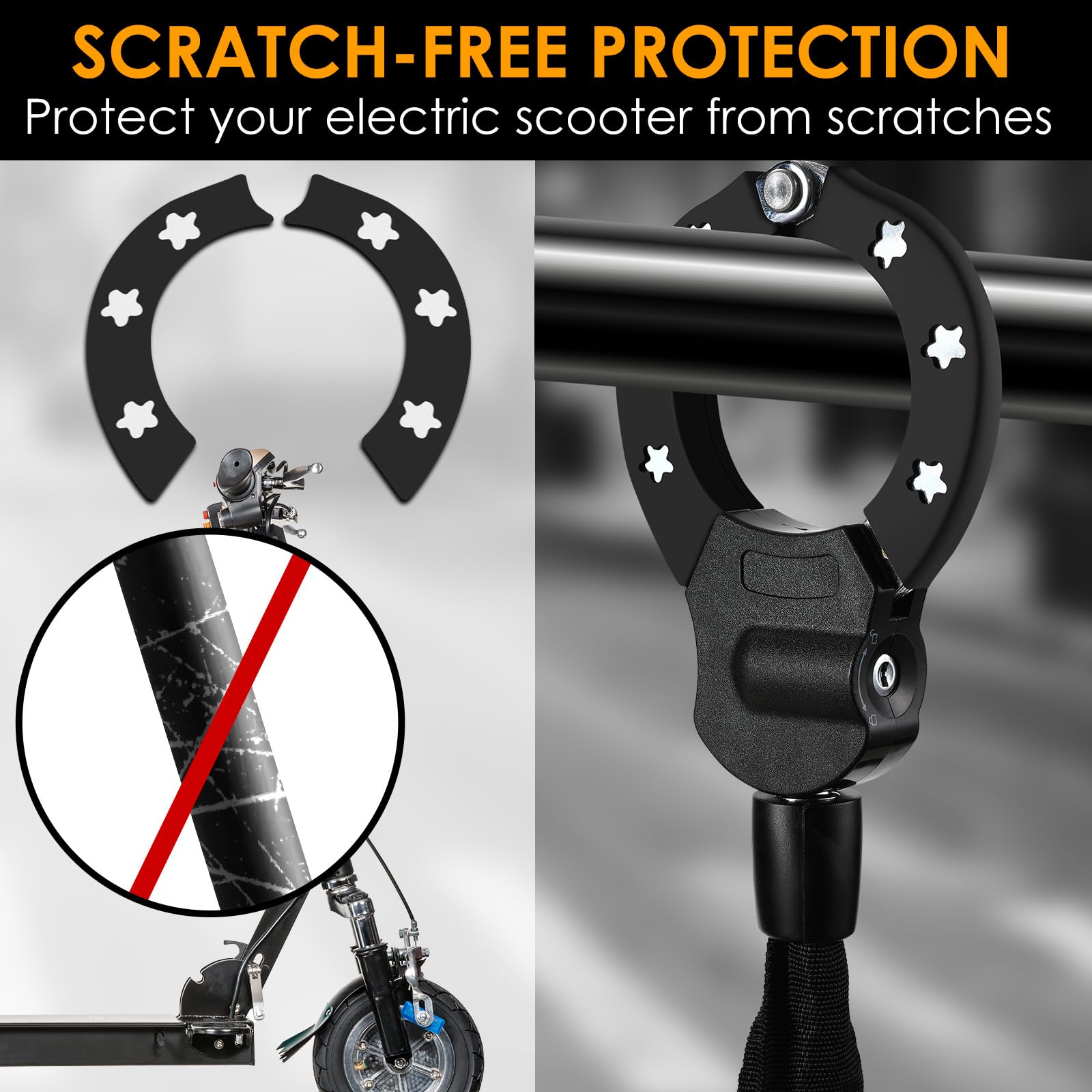 Lucchetto Monopattino Elettrico,Serratura Manette 93cm,Lucchetto BiciBlocco | Catena Bicicletta Antifurto, Accessori Monopattino Elettrico, per Scooter, Bicicletta, Quad, Moto