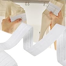 Neerow Curtain Tape, Ruffle Tape, 30 m x 2.5 cm, White Curtain Tape for Sewing, Universal Curtain Tape for Sew-on, Pleated Tape for Curtain Hooks, Ruffle Tape for Ironing on for Decorative Bedroom (1