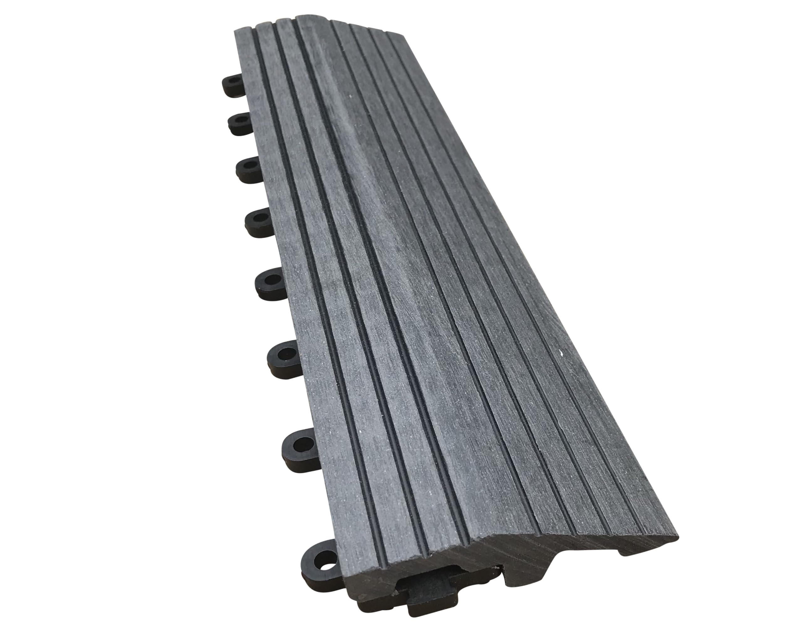Composite Decking Tiles 30x30cm Interlocking Outdoor Deck Tiles | Patio, Balcony, Roof Terrace & Hot Tub | Easy Tool-Free Installation | Low Maintenance (8 Straight Edges, Grey)
