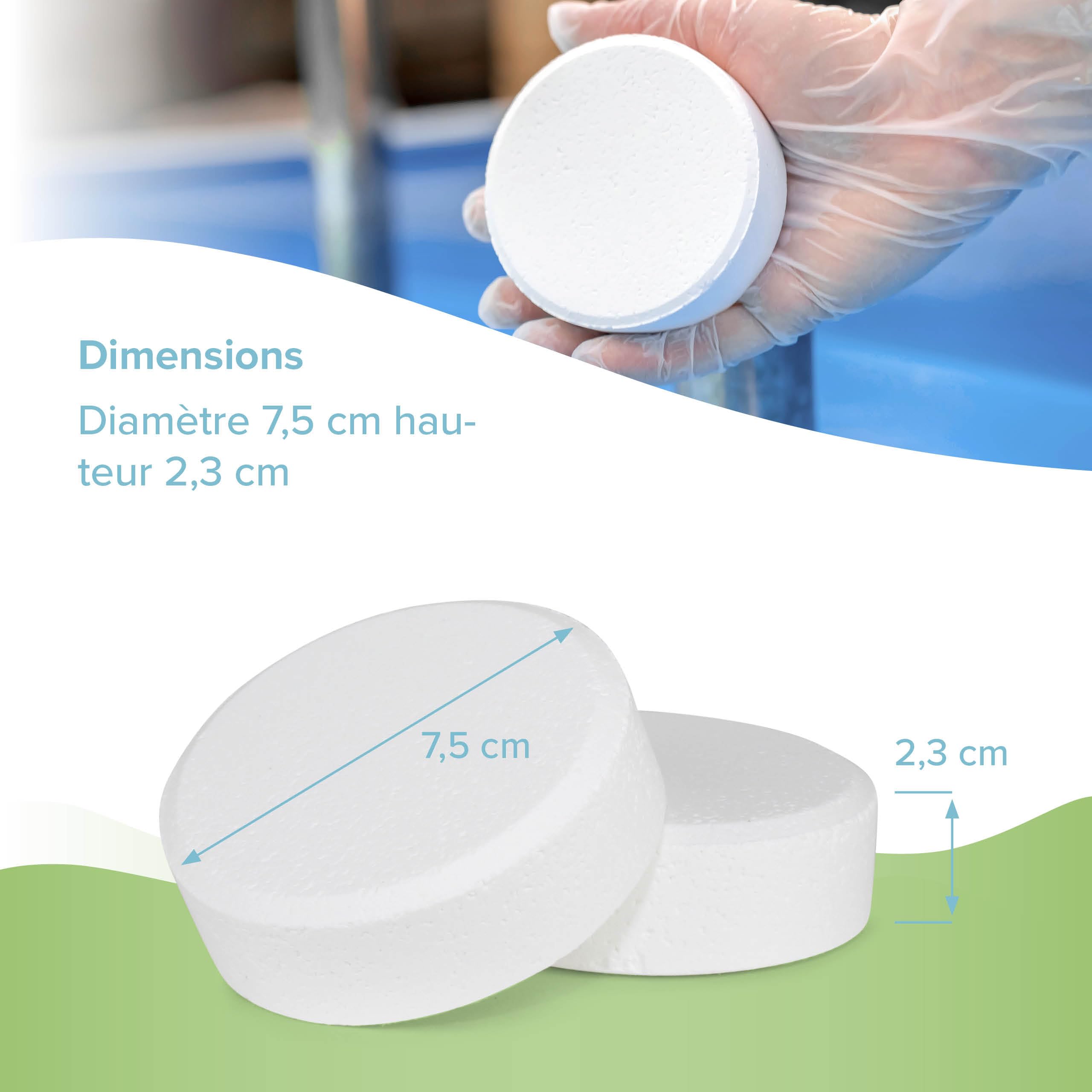 Höfer Chemie 2 x 5 kg Galets de Chlore Lent (200 g) pour Piscine - Hautement Efficace Contre Les bactéries