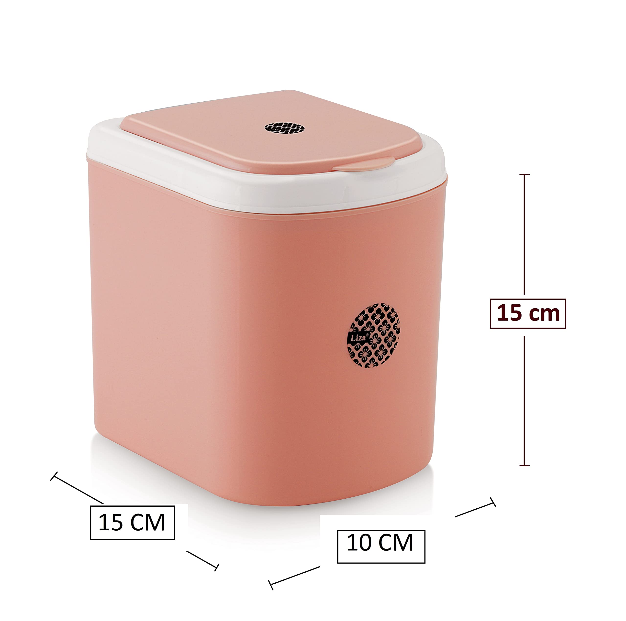 Nabhya Plastic Combo Of 2 Pc Mini Waste Bin Disposal Dustbin For Car Office Desk And Home Use (Black,Pink), Open-Top 3