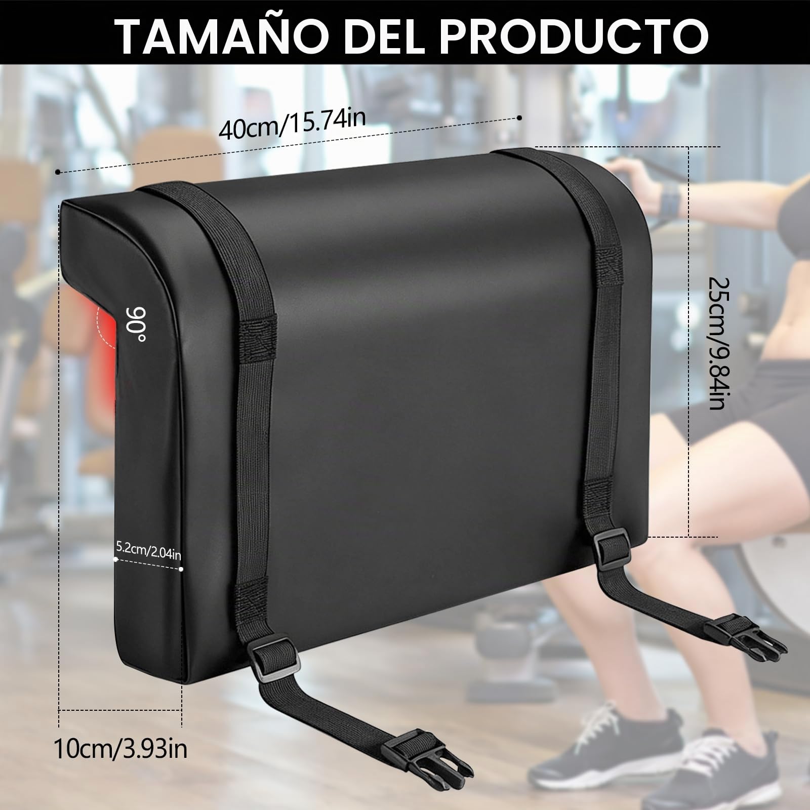 Almohadilla para Empuje de Cadera, 2 Piezas Almohadilla Hip Thrust en L Forma con Correas de Sujeción para Soporte de Espalda Hombros y Cuello Esterilla de Entrenamiento para Sentadillas y Extensiones
