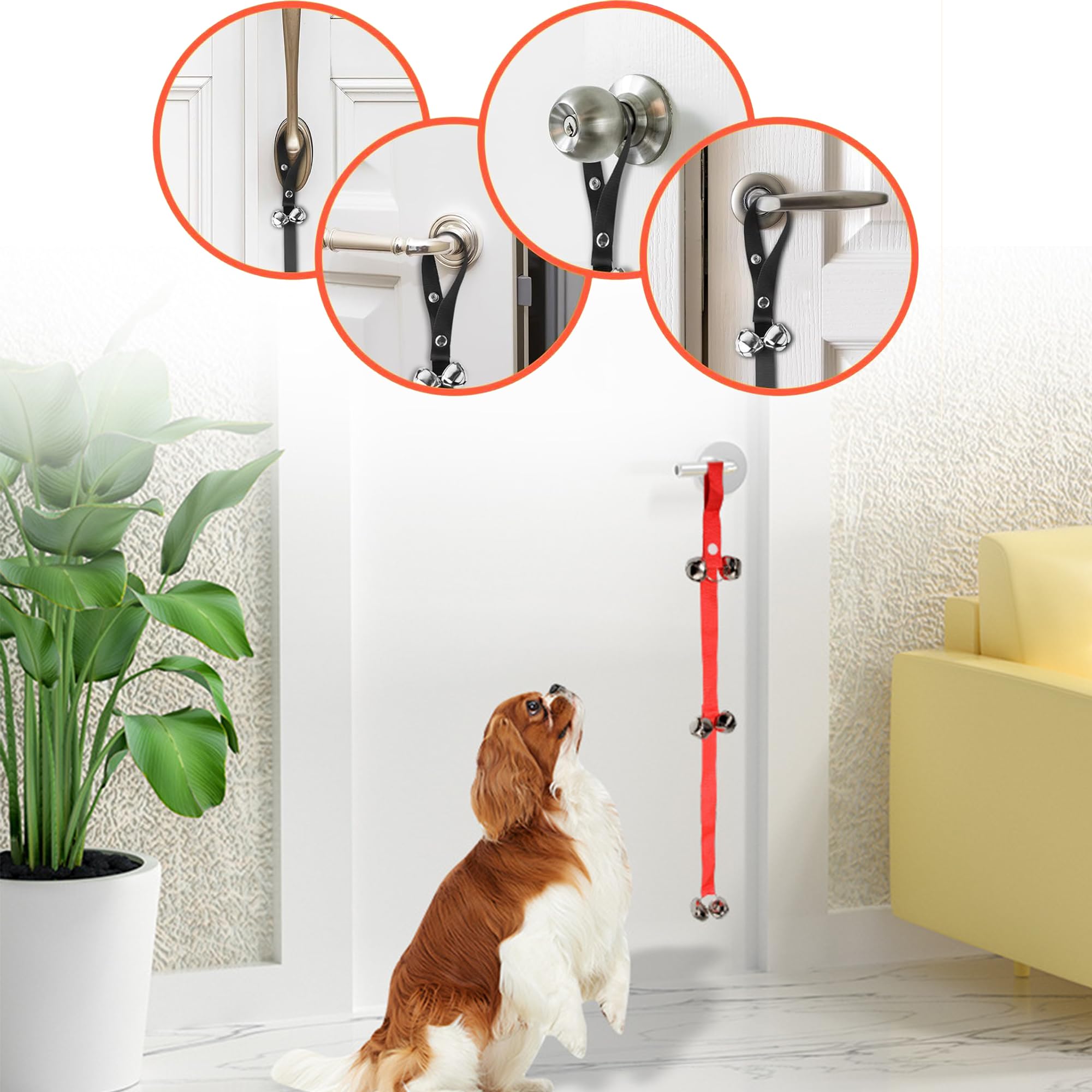 Cane Formazione Campanelli, Cane da Campana del Cane Bells Cucciolo di addestramento del WC, Campanello Interno di addestramento Rosso