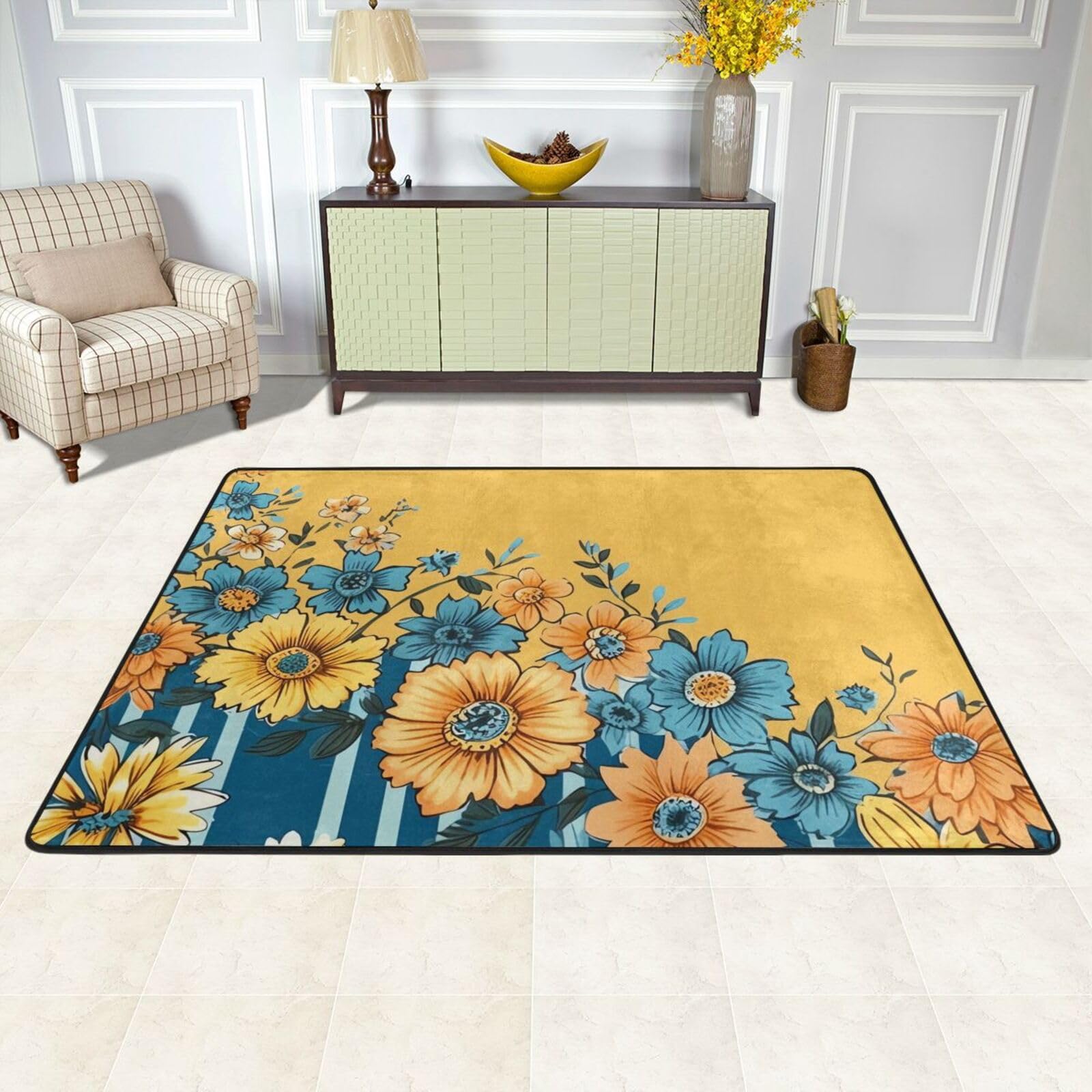 Tapis de sol antidérapant et lavable grand format pour maison