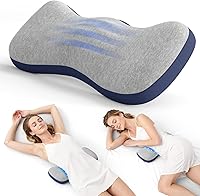 Vista 11 de Almohada de Soporte Lumbar para Cama, Almohada de Espalda Baja para Dormir, Almohadas de Espuma con Memoria para Alivio del Dolor de Cintura