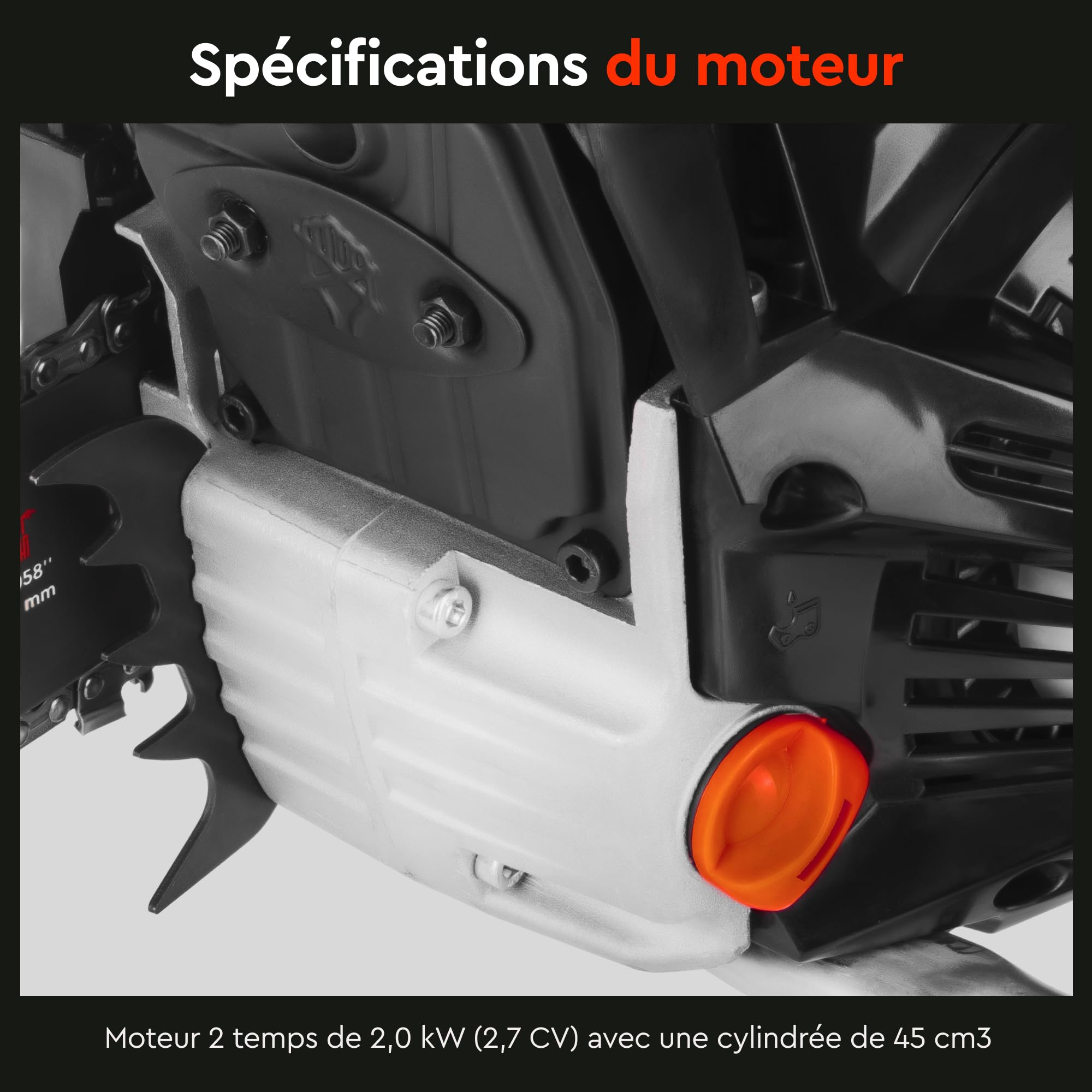 Tronçonneuse Essence DSG-45HE 45cc 2000W, Guide 40cm + Huile
