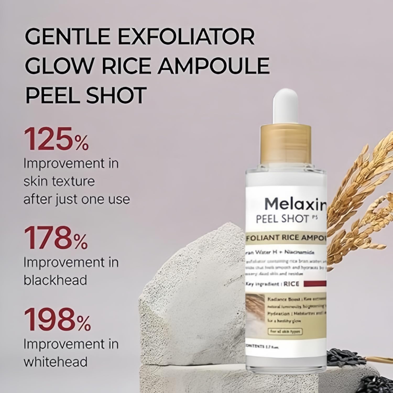 Lumeva Peel Shot Facial Exfoliating Serum-Black & White Rice Exfoliating Serum