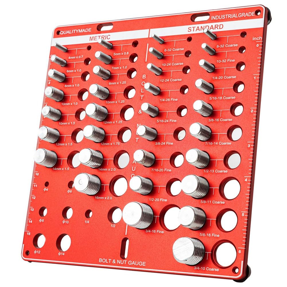 Ctrlzs , 42 Nut And Bolt, Bolt Size And Thread Gauge, Bolt And Nut Identifier Gauge