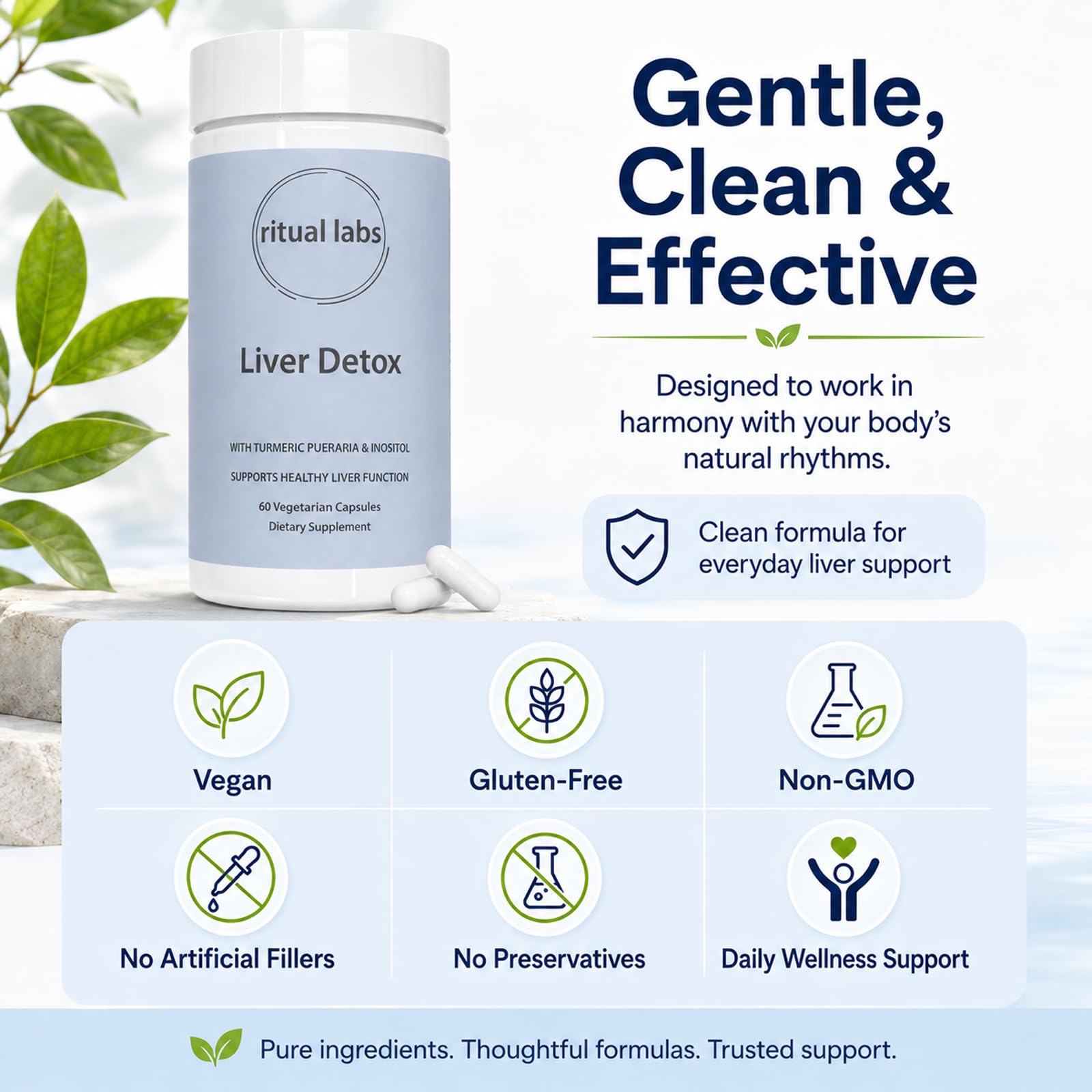 Liver Support, with Turmeric Pueraria & Inositol, Energy for Healthy Liver Function, Vegan, Gluten-Free, Natural Cleansing & Fat Metabolism, 120 Vegan Capsules — Amazon image 6