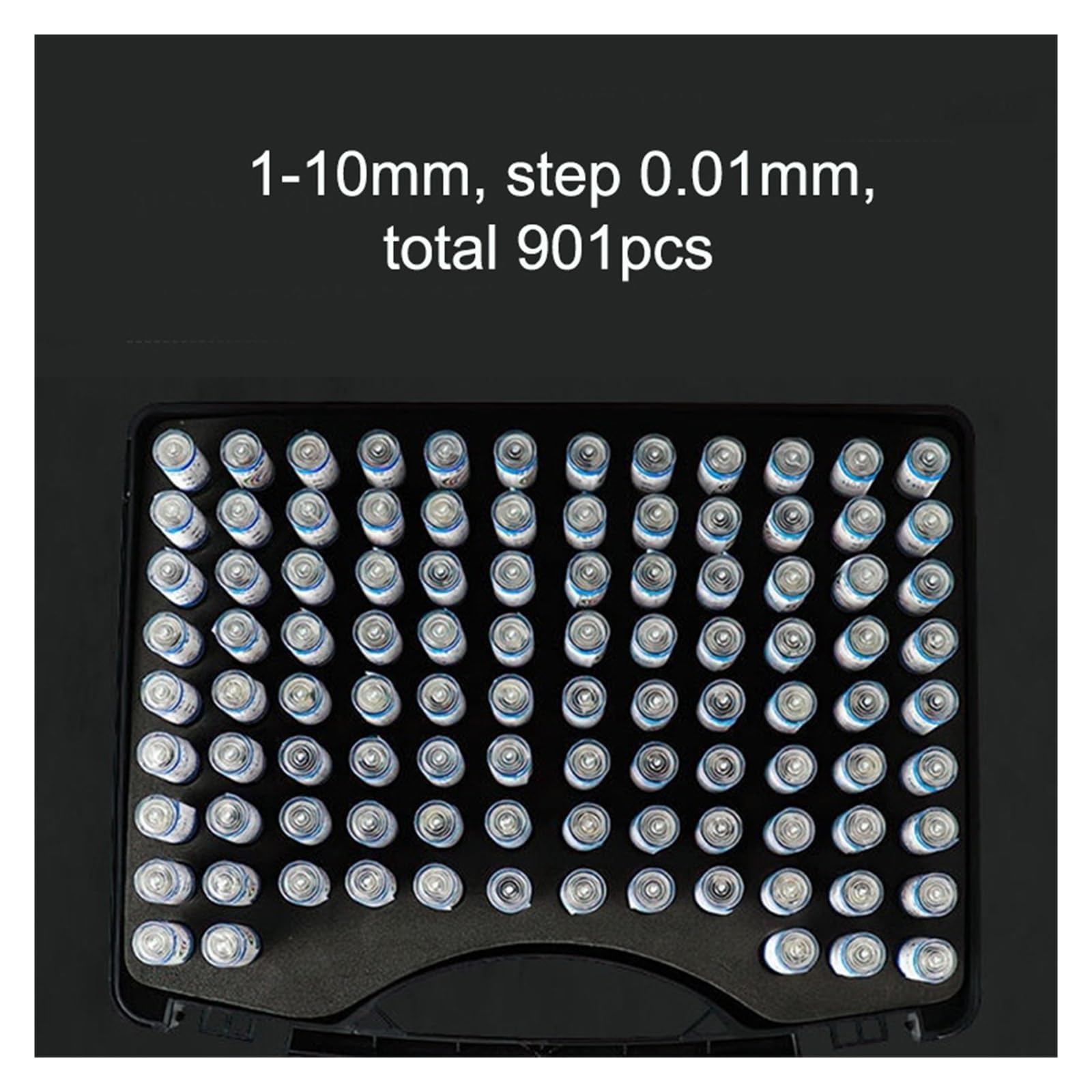 Zestaw trzpieni stalowych 9.00-10.00mm 10-11mm 11-12mm 19-20mm krok 0.01mm otwór miernik narzędzie pomiarowe 101 sztuk/pudło Precyzyjny pomiar(17-18mm)