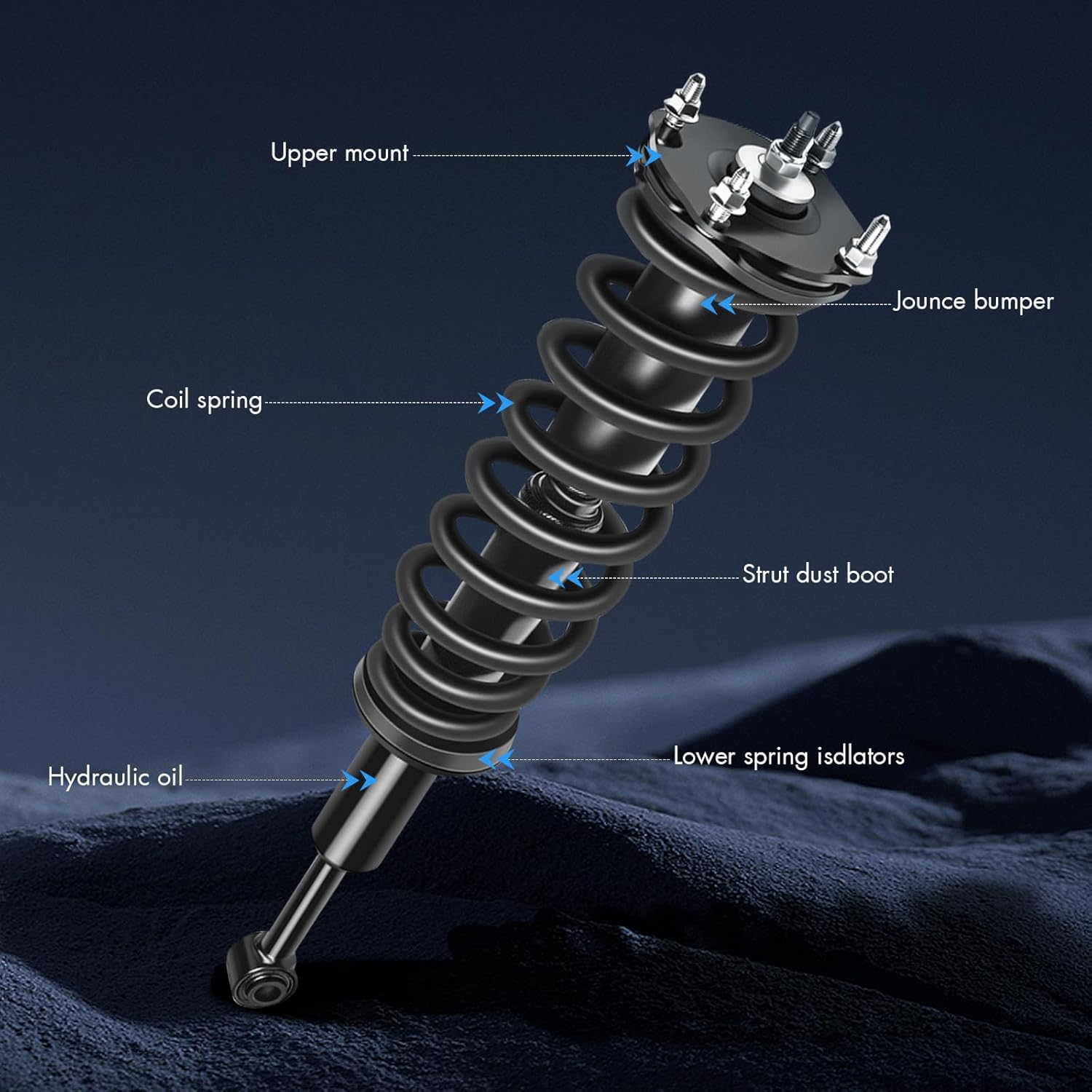 ASAPE Complete Struts Front A Pair Fit for 2007-2020 for Toyota Tundra 4WD Quick-Strut Complete Strut Assembly Coil Spring Replace OE 171119L 171119R