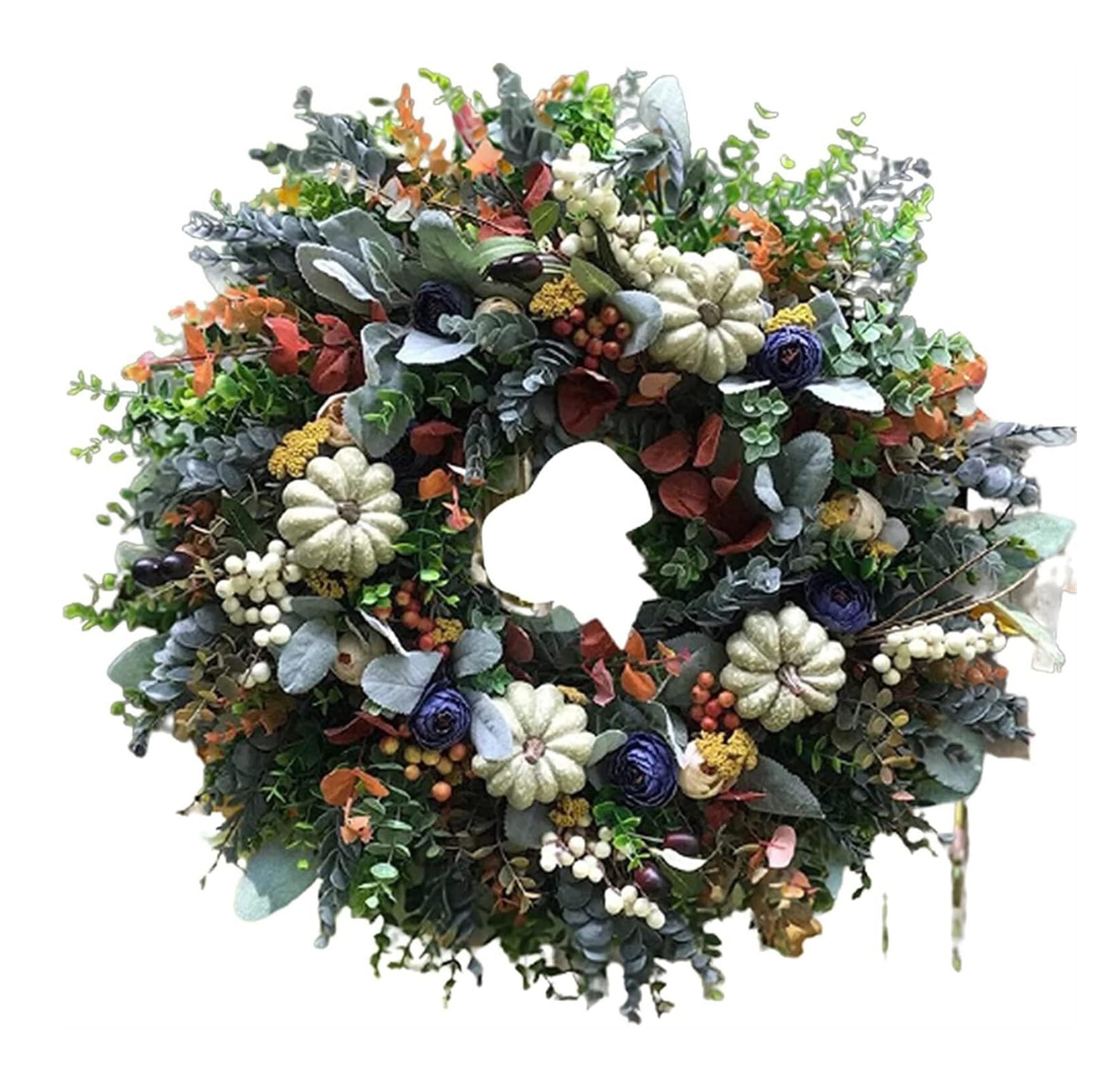 Couronne de Noel Entrée Couronne De Porte D'entrée Artificielle Suspendue, Décoration Murale Fenêtre Maison d'automne Decoration Fenêtre