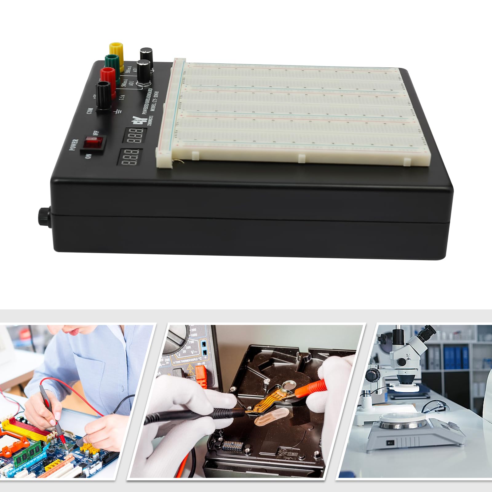 Breadboard, kit di alimentazione da laboratorio, set di progetti elettronici, senza saldatura, set di progetti elettronici