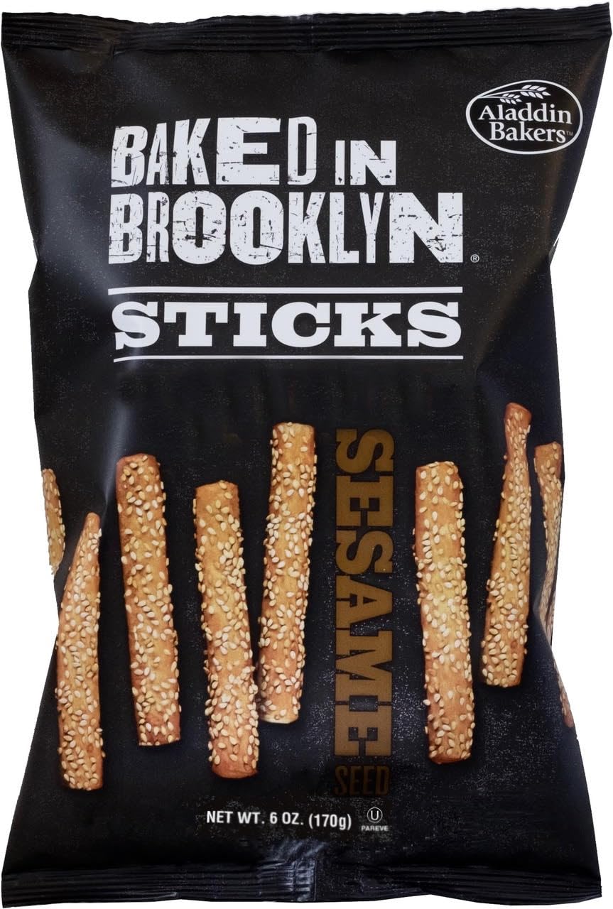 Baked in Brooklyn Sesame Breadsticks 6oz - Crunchy Baked Snacks for Trail Mix, Salads & Soups