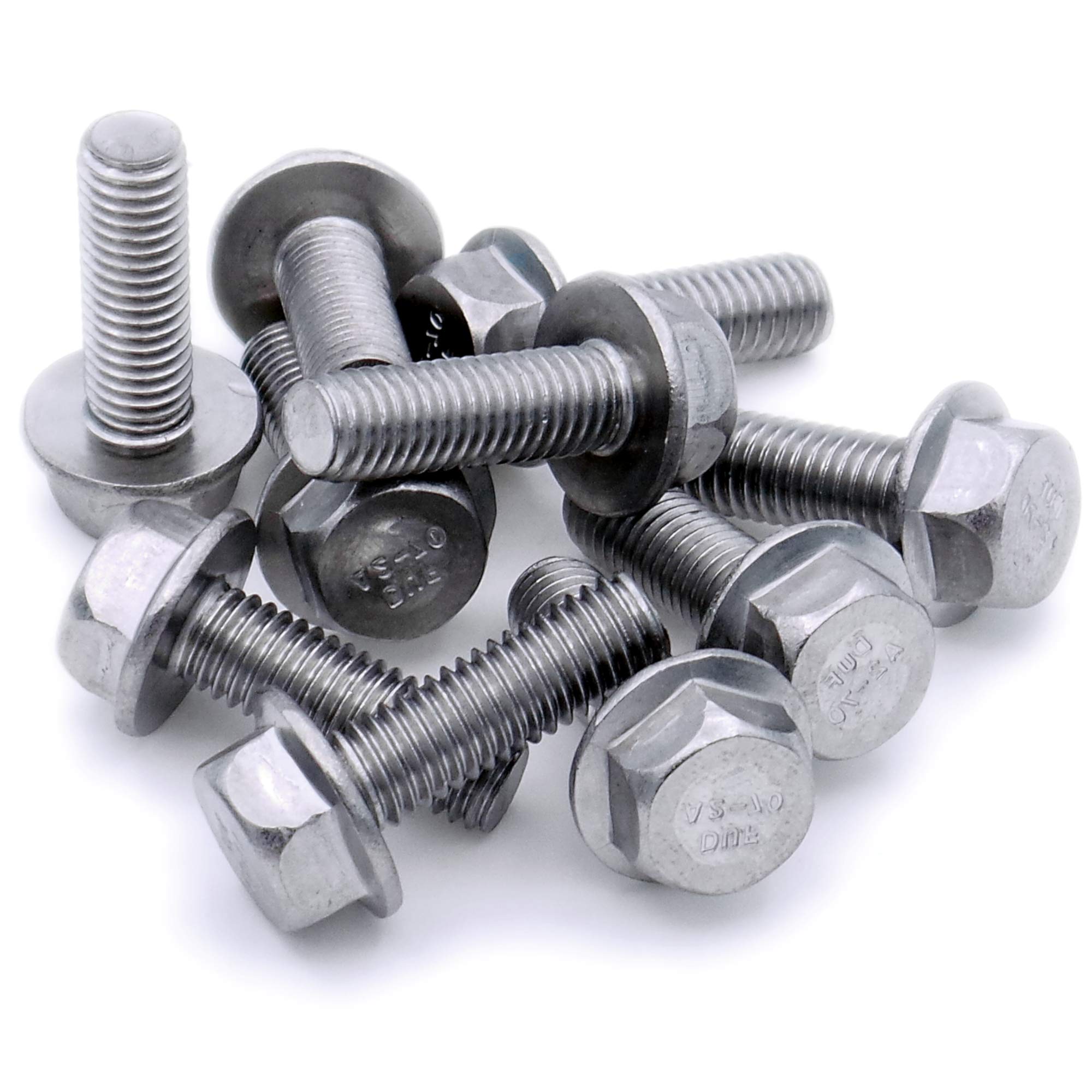 Singularity Supplies M5 (5Mm X 35Mm) Flanged Hex Bolt (Fully Threaded Setscrew) - Stainless Steel (A2) (Pack Of 10)