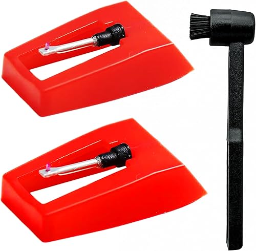 Miniatura 6 de 2 agujas para tocadiscos con cepillo de limpieza de lápiz capacitivo, lápiz capacitivo de repuesto para Crosley, Victrola, 1byone, Jenson, Boytone y