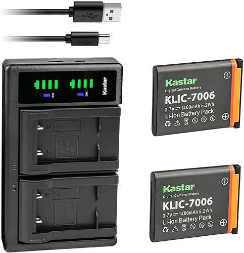 Miniatura 7 de Kastar Paquete de 1 batería KLIC-7006 y cargador USB LTD2 compatible con Kodak Easyshare M532, Easyshare M550, Easyshare M552, Easyshare M575,