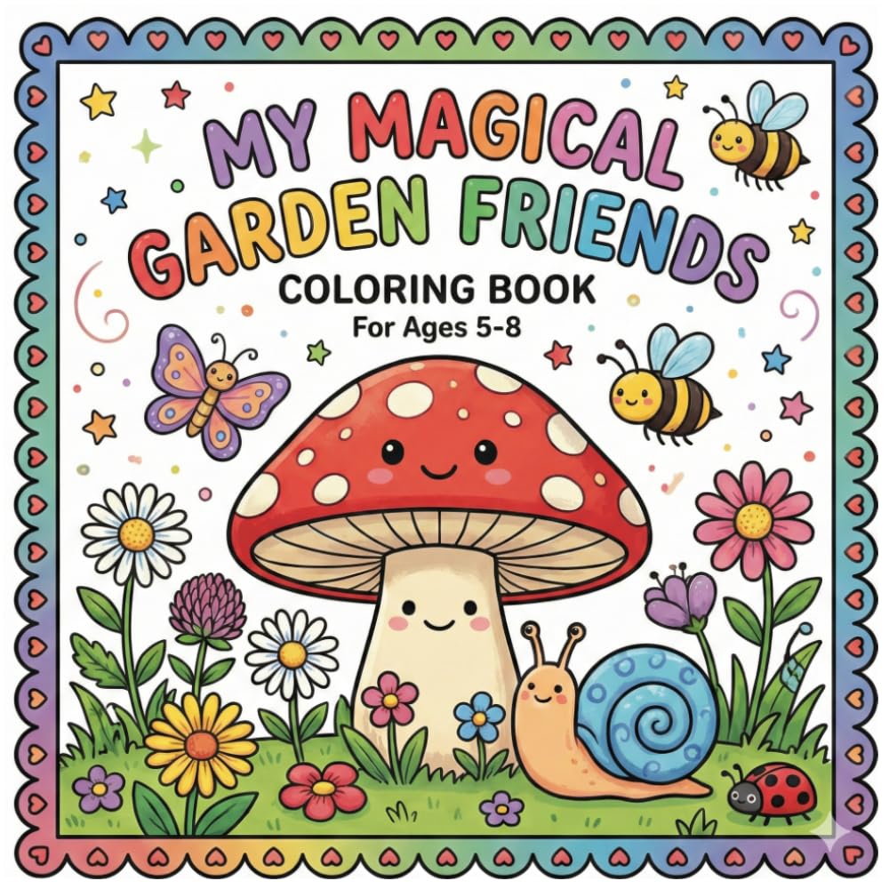 MY MAGICAL GARDEN FRIENDS: Coloring Book For Ages 5 - 8