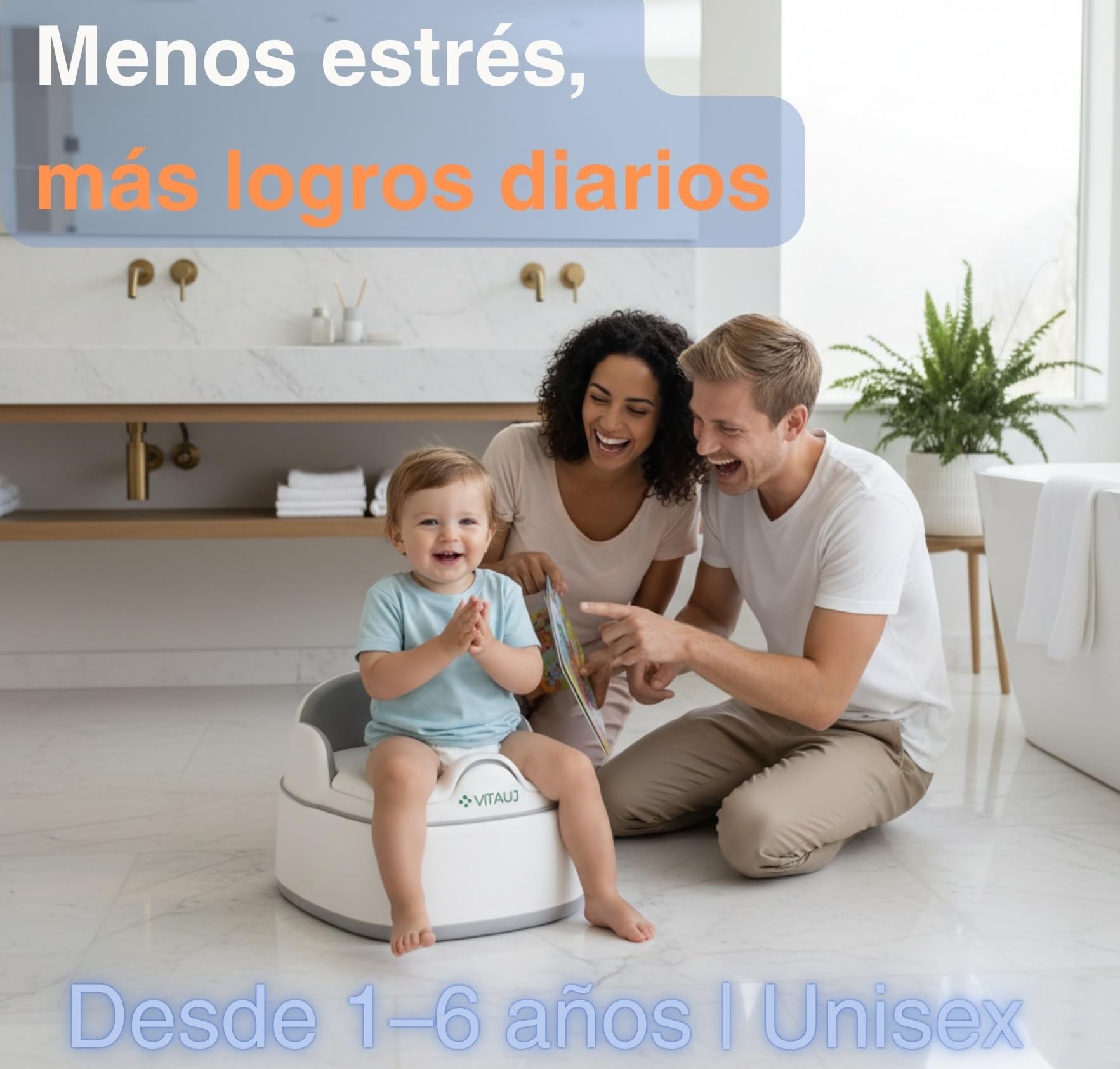Orinal Bebé 3 en 1 Plegable | Reductor WC, Taburete y Orinal con Sticker de entrenamiento | Antideslizante, Portátil, Suave y Ergonómico | ideal de 1–6 Años