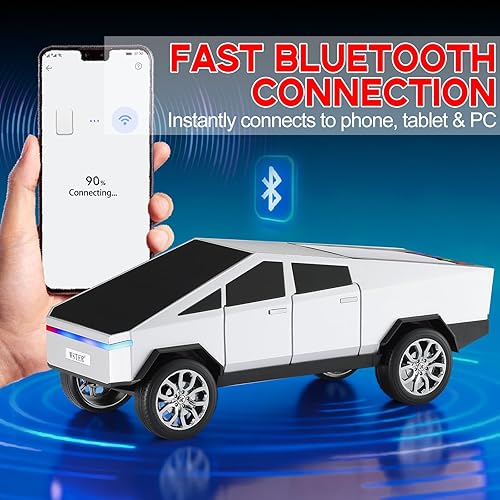 Miniatura 3 de Future Style Pickup Truck Replica Altavoz Bluetooth - Modelo inalámbrico portátil con pantalla de visualización, sonido HD, emparejamiento estéreo