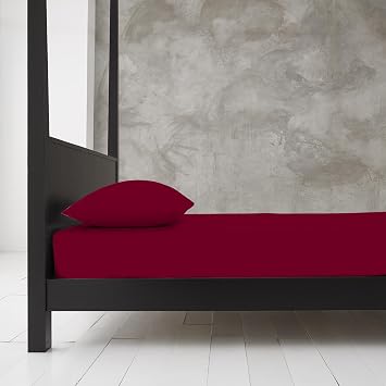 A2Z Easy Iron Diamond Fitted Cotton Sheet - Diamond Sheet Red Double, Full