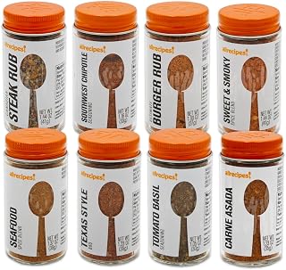 Bulk Starter Seasoning Set for Seafood, Sweet n Smoky, Ultimate Burger, Chipotle, Carne Asada, Tomato Basil, Texas Style BBQ, & Canadian Steak Rub
