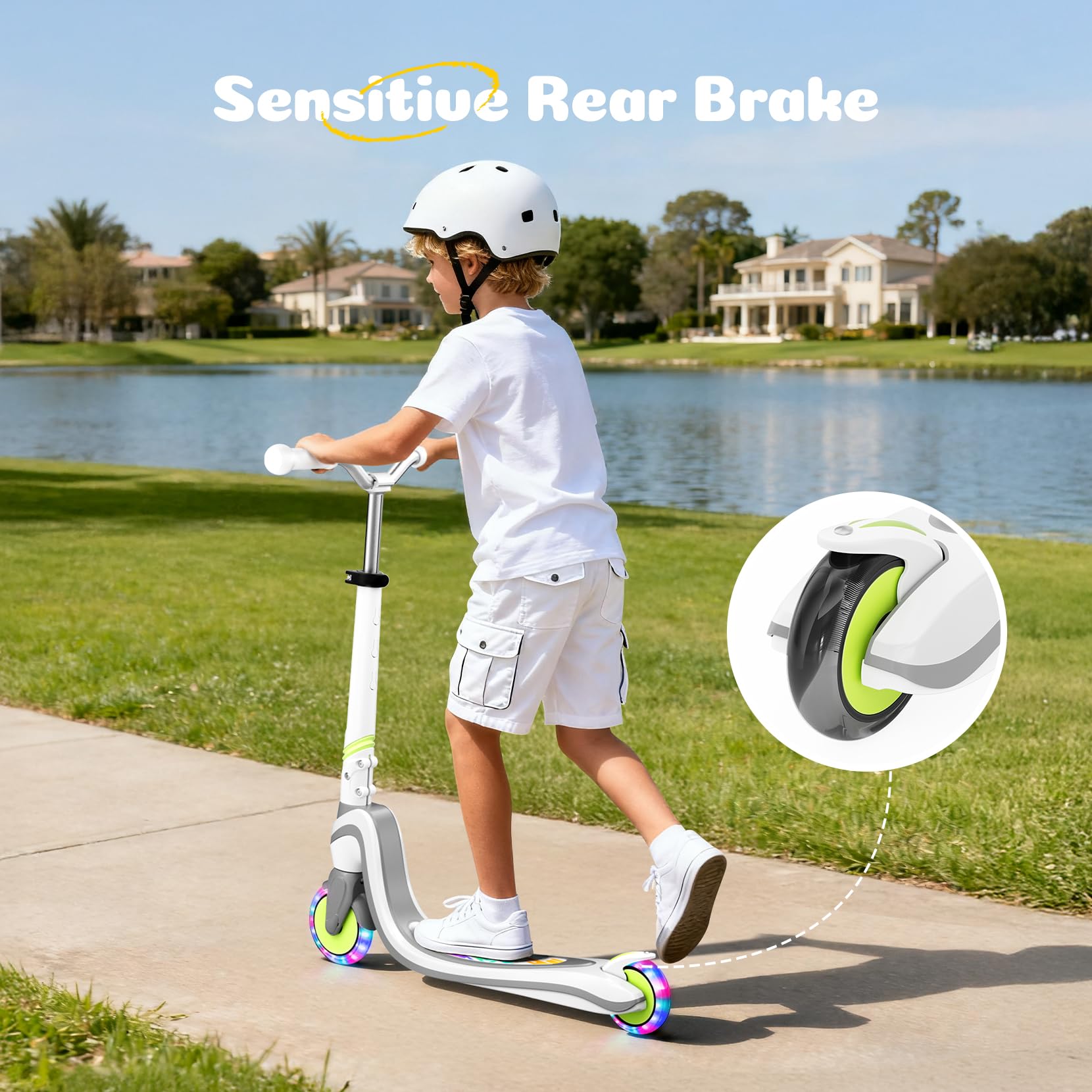 Scooter for Kids Ages 3-12 TONBUX 2 Wheel Kids Scooter with Light Up Wheels & Stem & Deck, 3 Adjustable Height Handle - Image 6