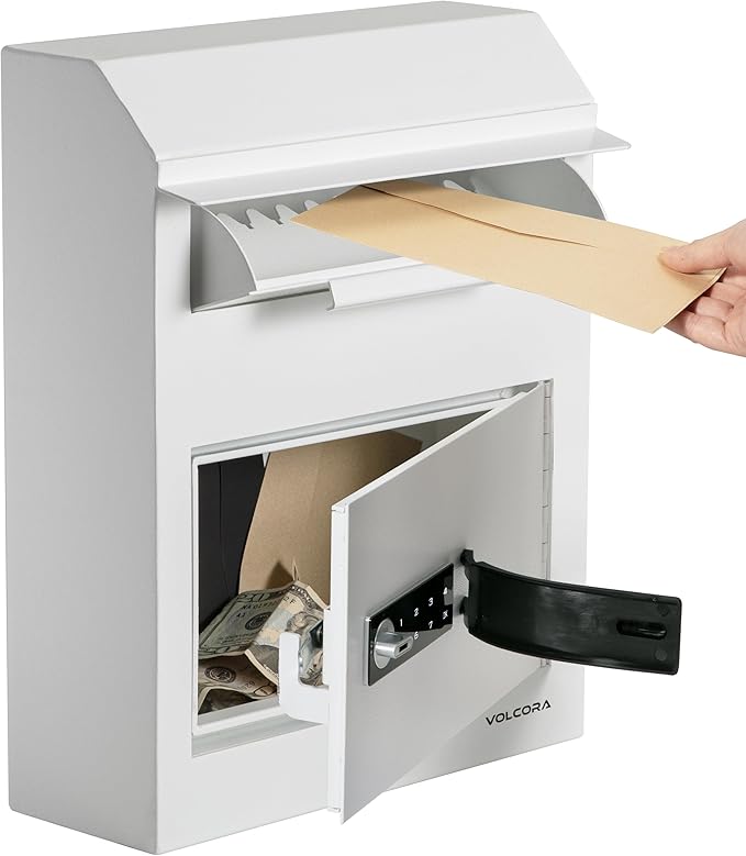 Volcora Key Drop Box with Lock, Drop Slot Depository Safe Box Digital ...