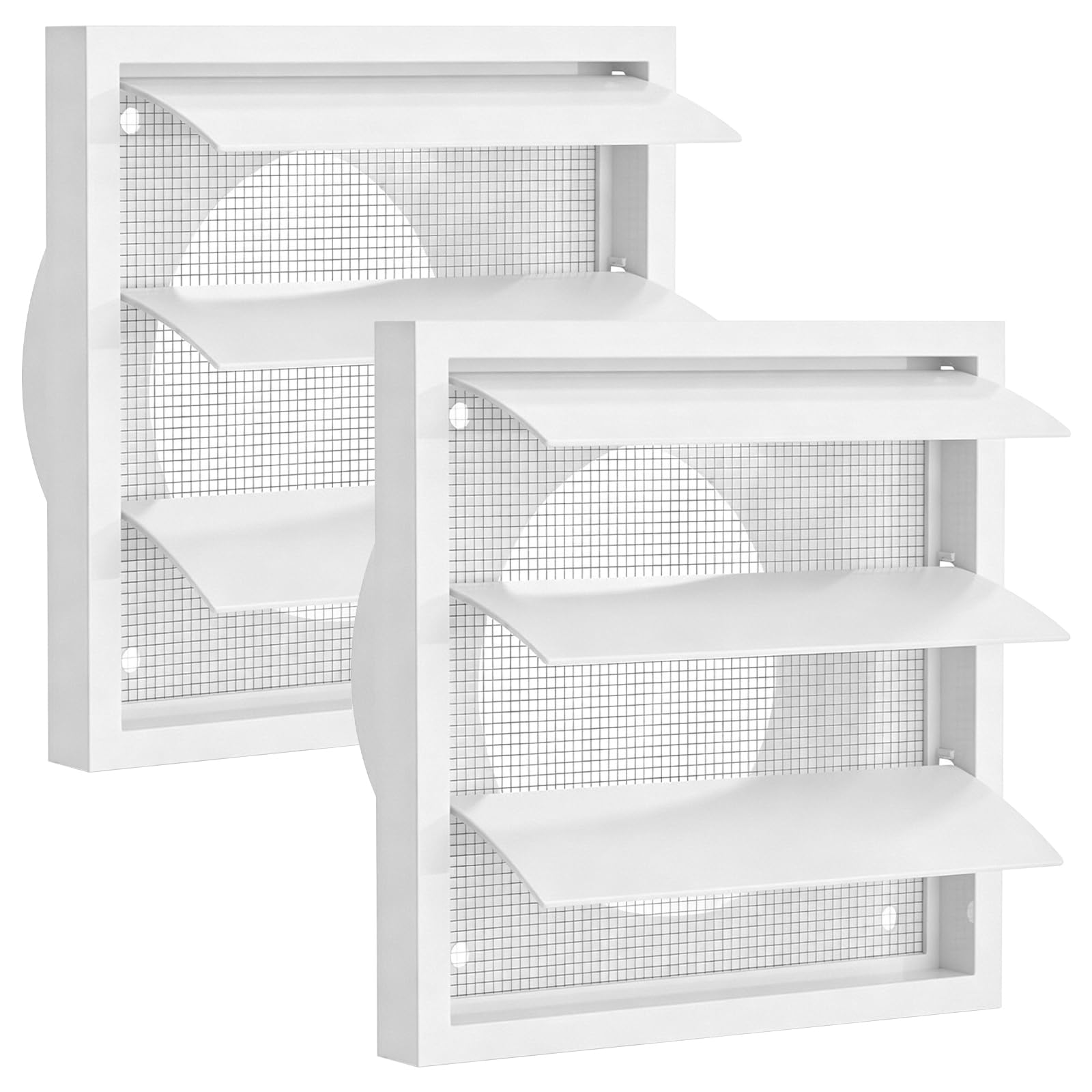 2Pcs 100mm External Gravity Grille Vent Cover, Square Outlet Flyscreen