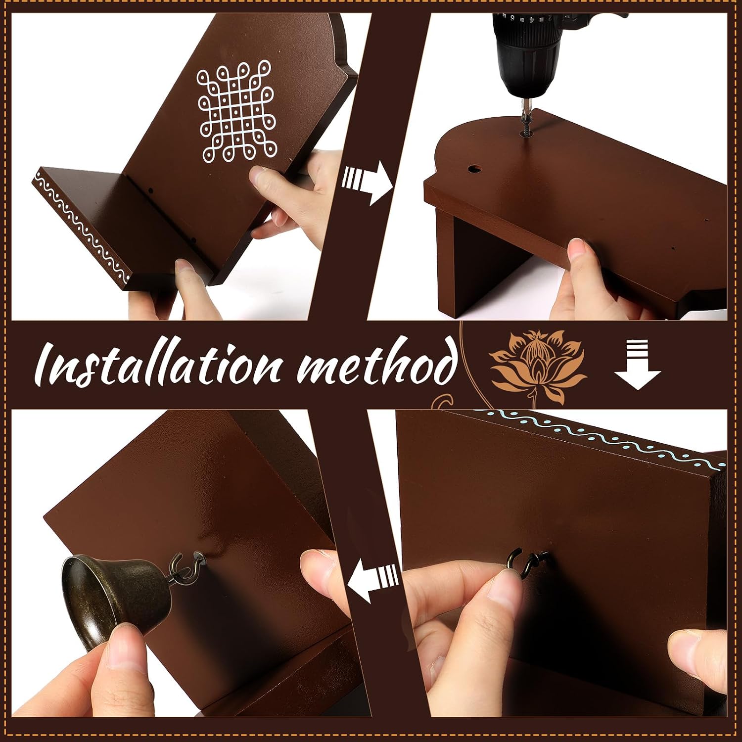 DoubleFill 2 Sets Diwali Candle Holder for Pooja Return Gifts Decor, Brown