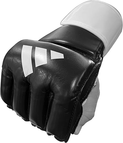 adidas MMA Grappling Hook & Loop - Guantes de entrenamiento de MMA para hombres, mujeres, unisex, guantes con palma abierta para artes marciales
