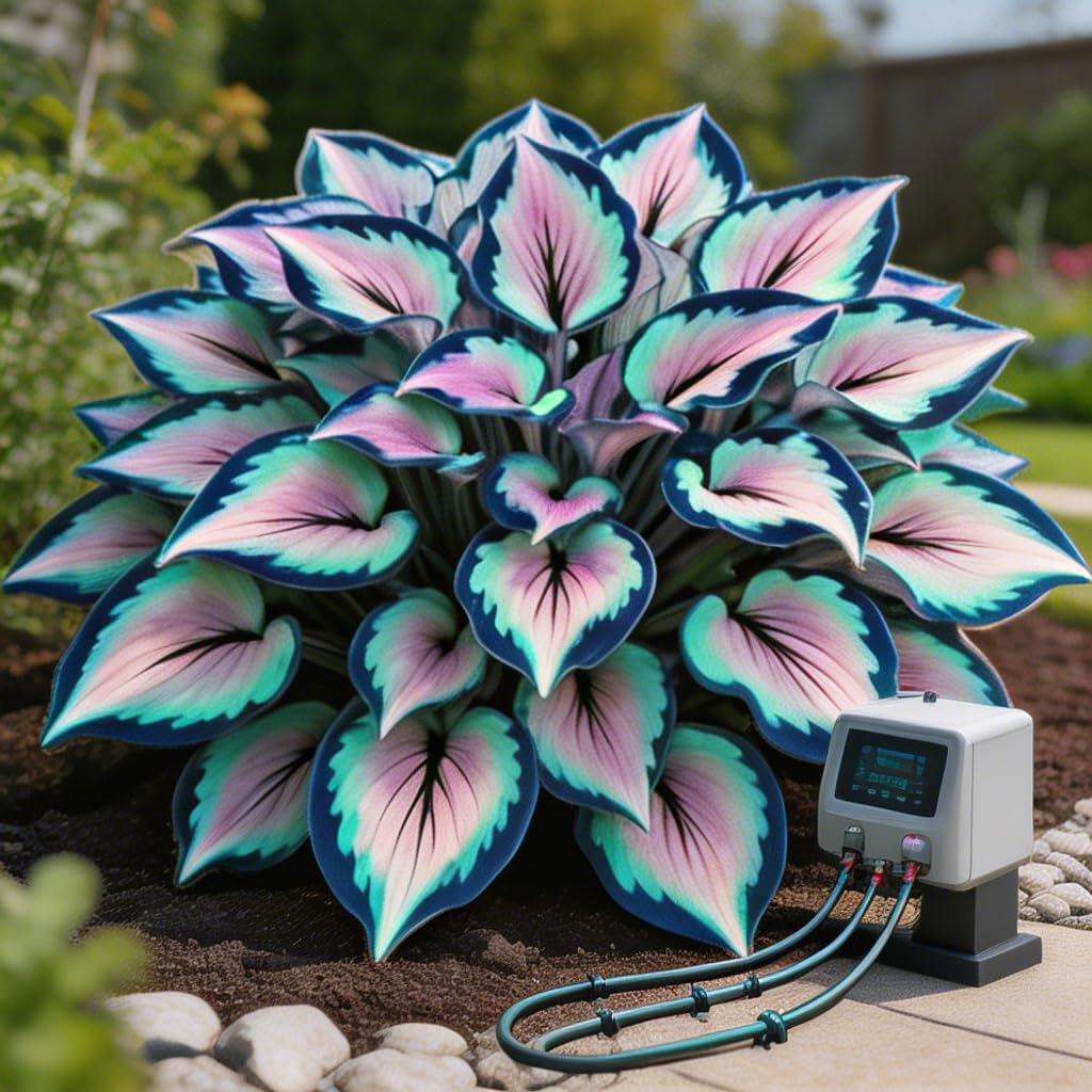 Midnight Blue Heart Hosta, Perennial Rapid-Growing Perfect for Shady Gardens, Borders, and Container-15Bulbs-g