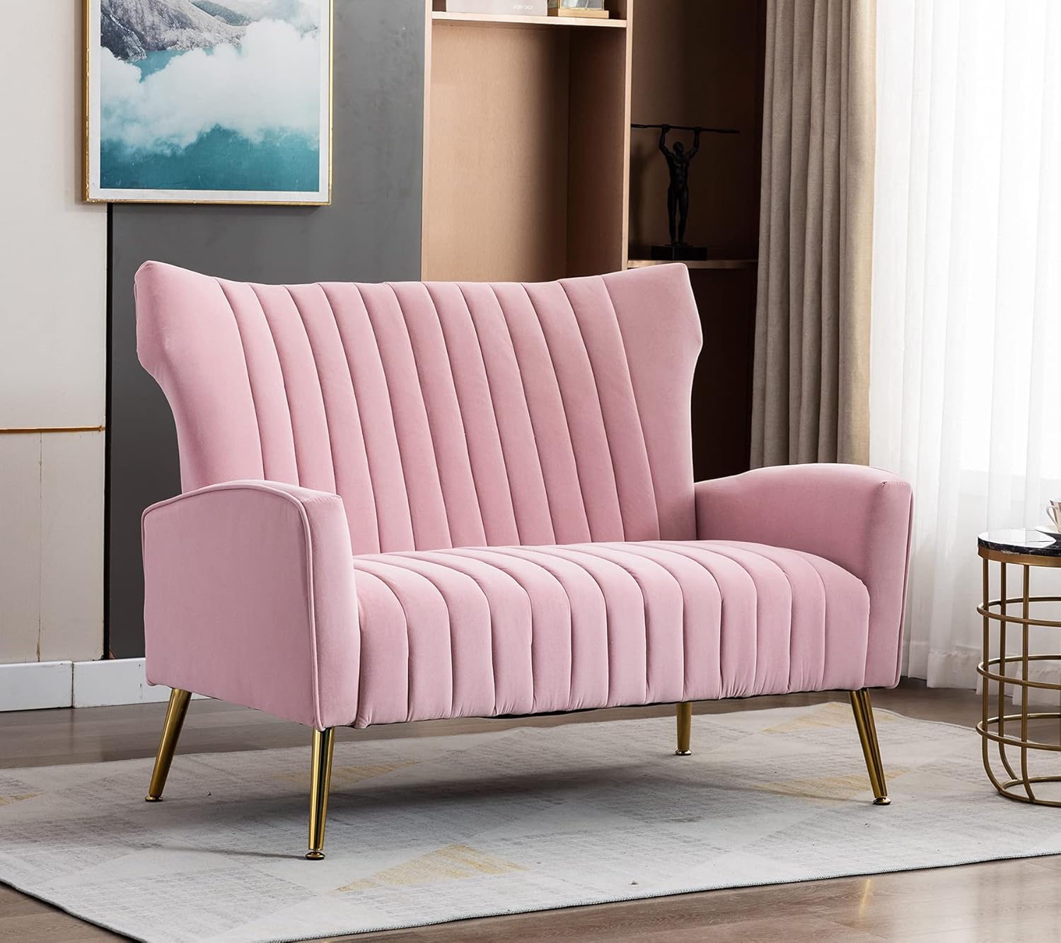 Artechworks Curved Tufted Contemporary Velvet HighBack