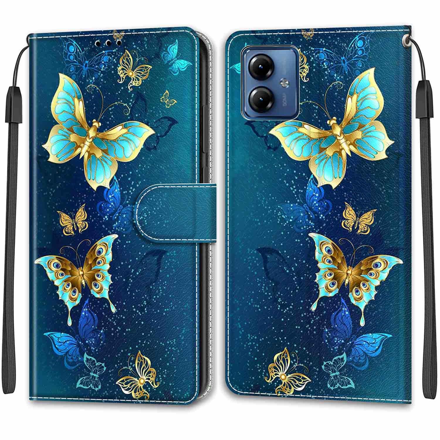 TOMYOU For Motorola Moto G14 Case, PU Leather Wallet Book