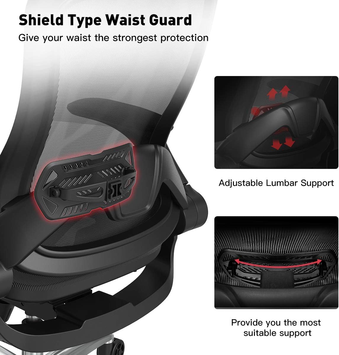 Best Cyber Monday 🔥 Hbada Ergonomic Office Chair, High-Back Mesh Desk Chair, Height Adjustable Executive Chair with Flip-Up Padded Armrest, Breathable Task Chair with Adjustable Headrest and Lumbar Support, Black.