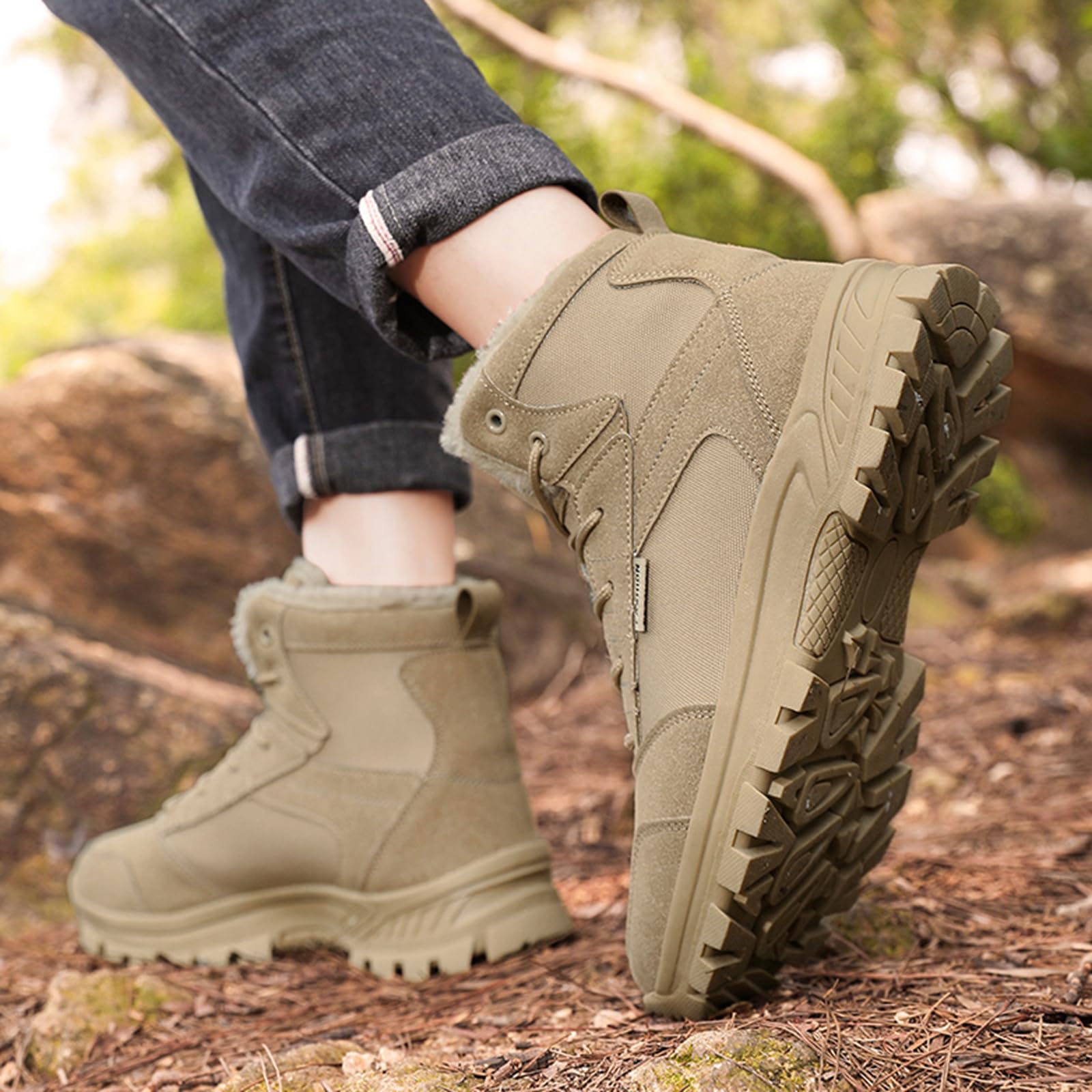 Onewus Moda męska i damska, uniwersalne buty śniegowe, zimowe buty taktyczne, trwałe buty trekkingowe