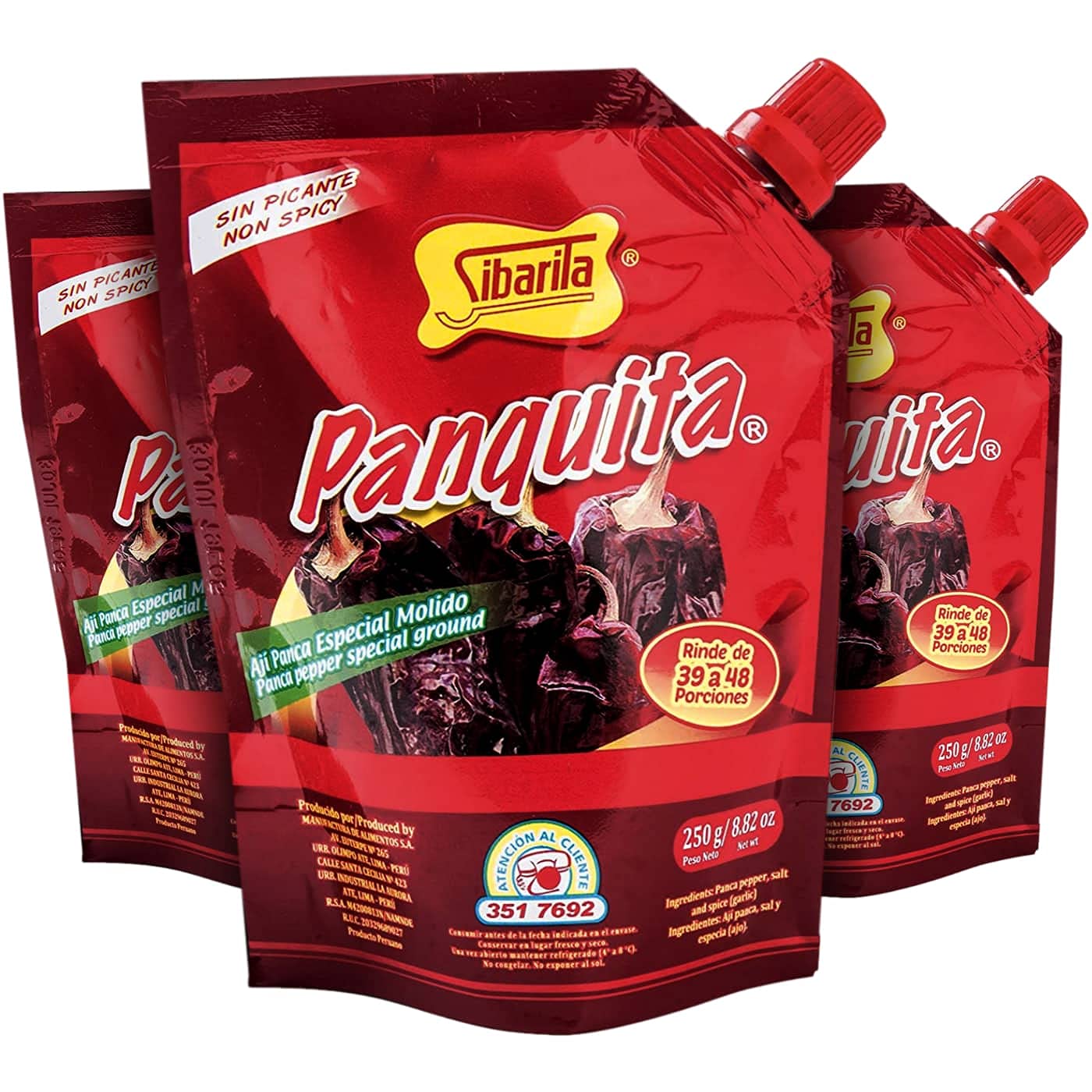 Sibarita Panquita Aji Panca molido sin picante 8.82oz | Peruvian Panca Chili Paste Peppers Non Spicy 3 Pack