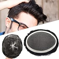 Vista 9 de Toupee - Sistema de reemplazo de piezas de cabello humano real para hombres, sistemas de cabello, línea capilar natural, pieza de cabello