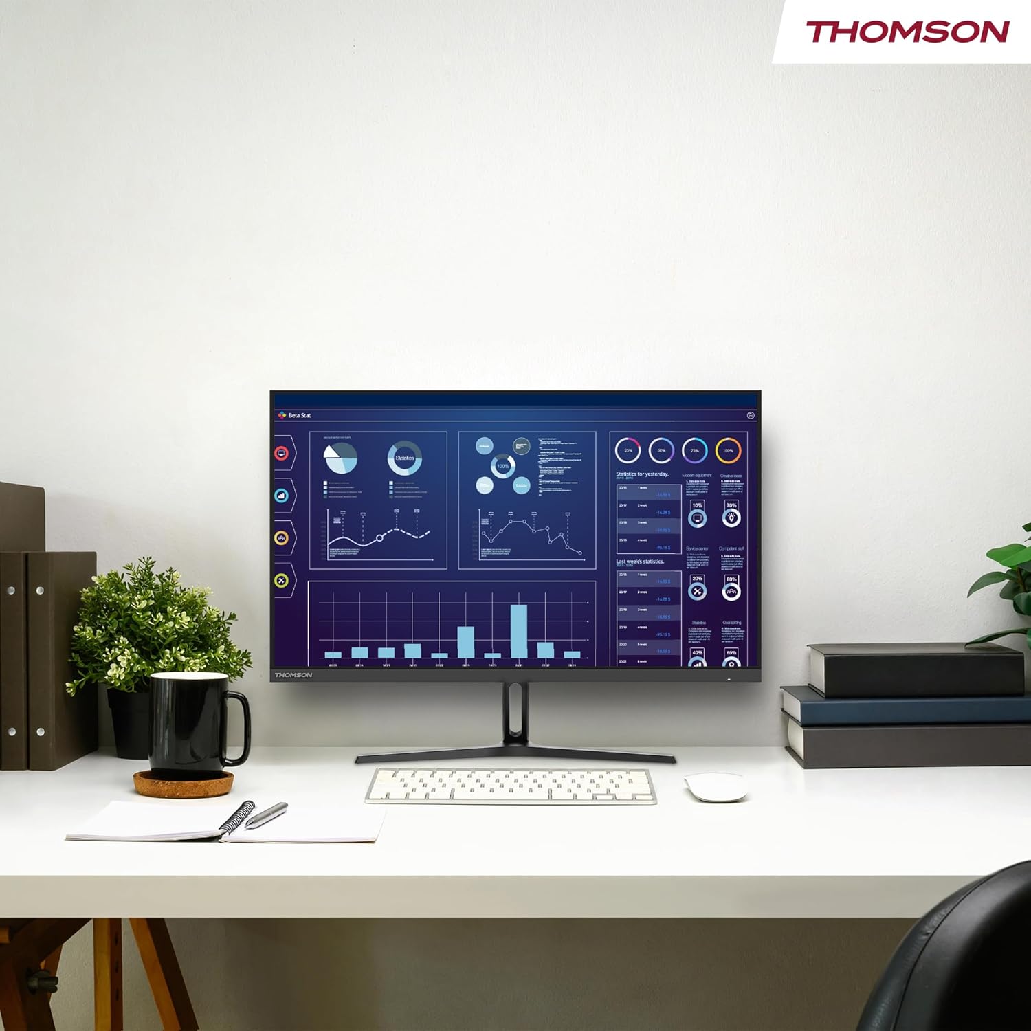 Monitor displaying vibrant colors with HDR10, sRGB 110%, Full HD, IPS, 300 Nits