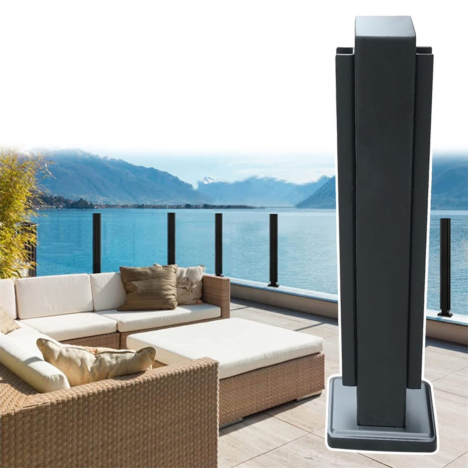 Support de poteau d'angle 33,5 cm pour garde-corps de terrasse en plein air
