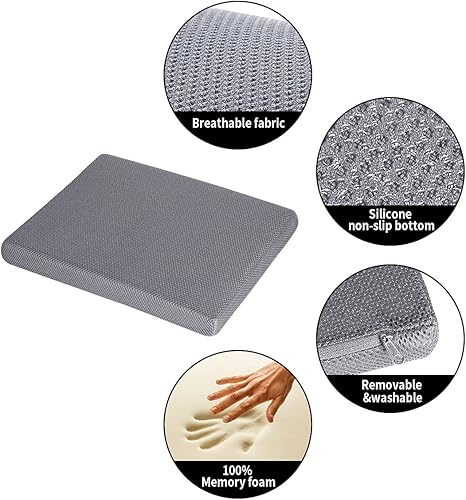 Miniatura 3 de MyPlace Reposapiés de altura ajustable debajo del escritorio en el trabajo - Reposapiés de oficina resistente de 6 alturas - Espuma viscoelástica