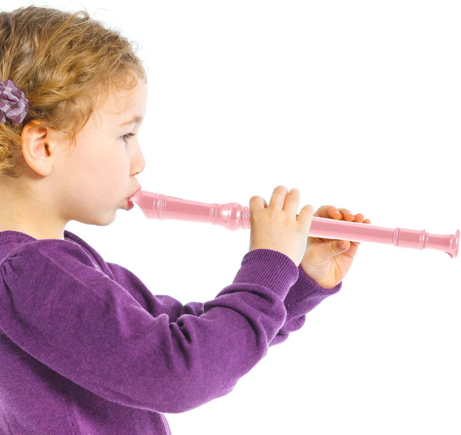 ABS Soprano Recorder German Style Key of C, with Thumb Rest Fingering Chart Cleaning Rod Black Bag