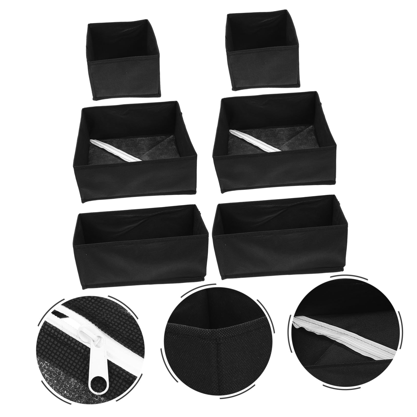 6 Stück Teiliges Set Faltbare Aufbewahrungsboxen aus Vliesstoff Atmungsaktive Organizer für Unterwäsche und Socken Robust und Platzsparend für Kleiderschrank Reise und Zuhause