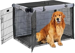 Dog Crate Cover 1200D Heavy Duty Polyester Built-in Anti-freezing Felt,for 48 inch Wire Dog Cage Winter Indoor Outdoor Protection,Waterproof Frostproof Large Dog Kennel Covers