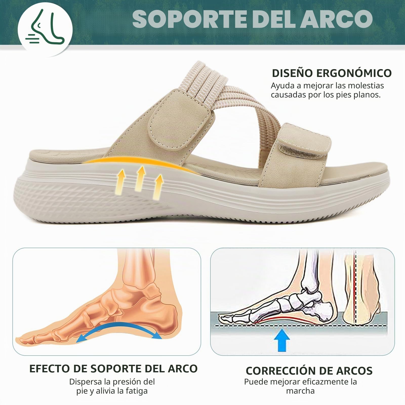 Sandalias Deportivas Mujer Verano Comodas Caminar Antideslizantes Ligera Ajustables Zapatillas