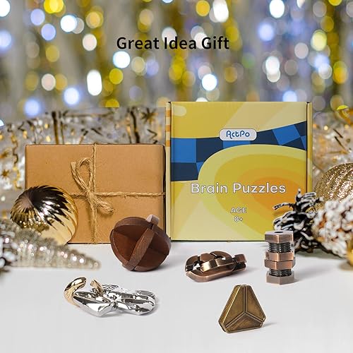 Miniatura 6 de ActPo 28 rompecabezas de madera y metal, regalo para niños y adultos, juguetes educativos, juguetes de oficina, desbloqueo 3D, entrelazado, varios