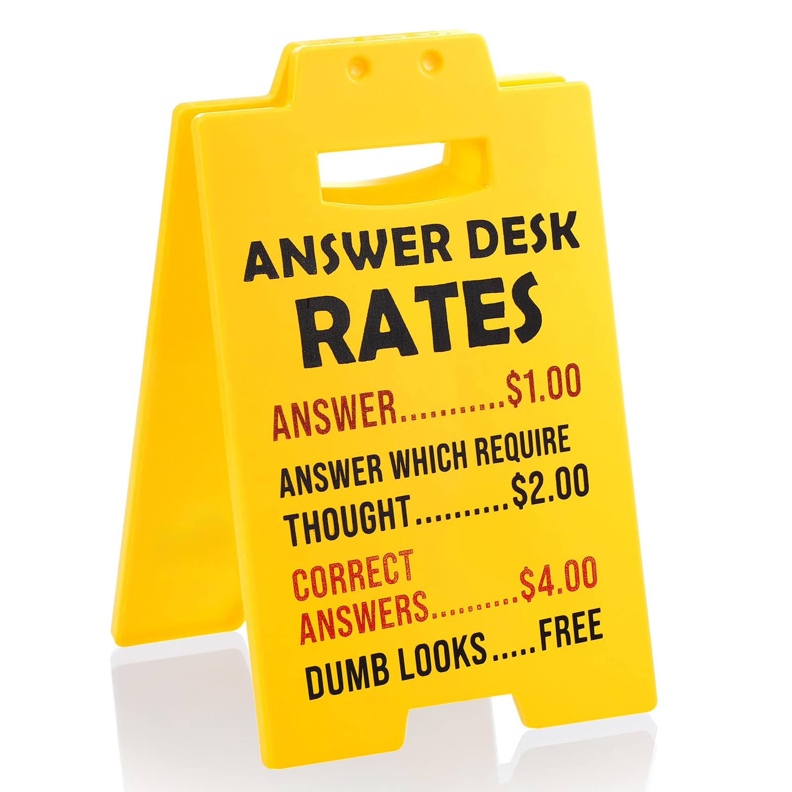 Funny Answer Desk Rates Sign, Team Office Gag Gifts Office Desk Sign Cubicle Decor Cool Work Accessories for Coworker Teammate Employee Boss Manager Supervisor White Elephant Gifts