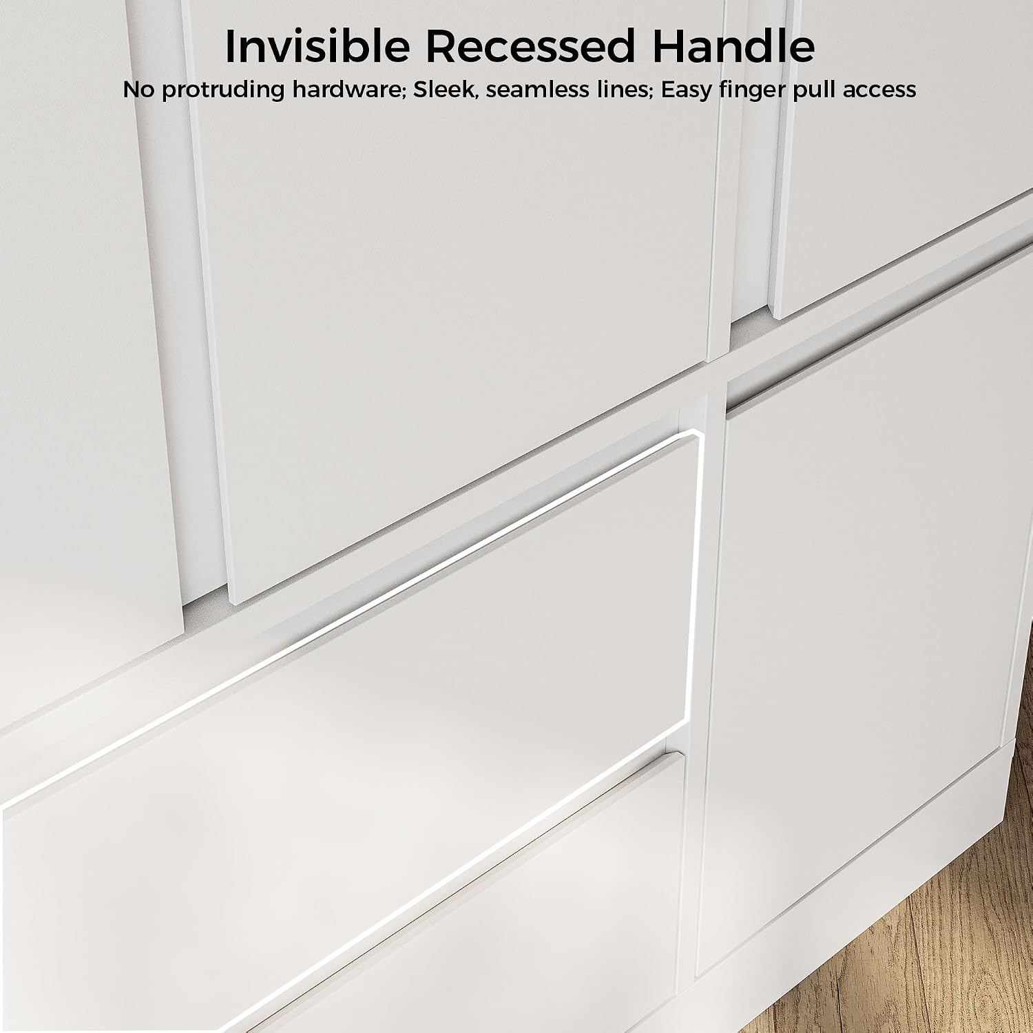 IRONCK 47.2" Armoire Wardrobe Closet with Drawers, White Armoire with Hanging Rods & DIY Adjustable Shelves, Modern Wardrobe with Soft-Close Hinges, Freestanding Closet for Bedroom