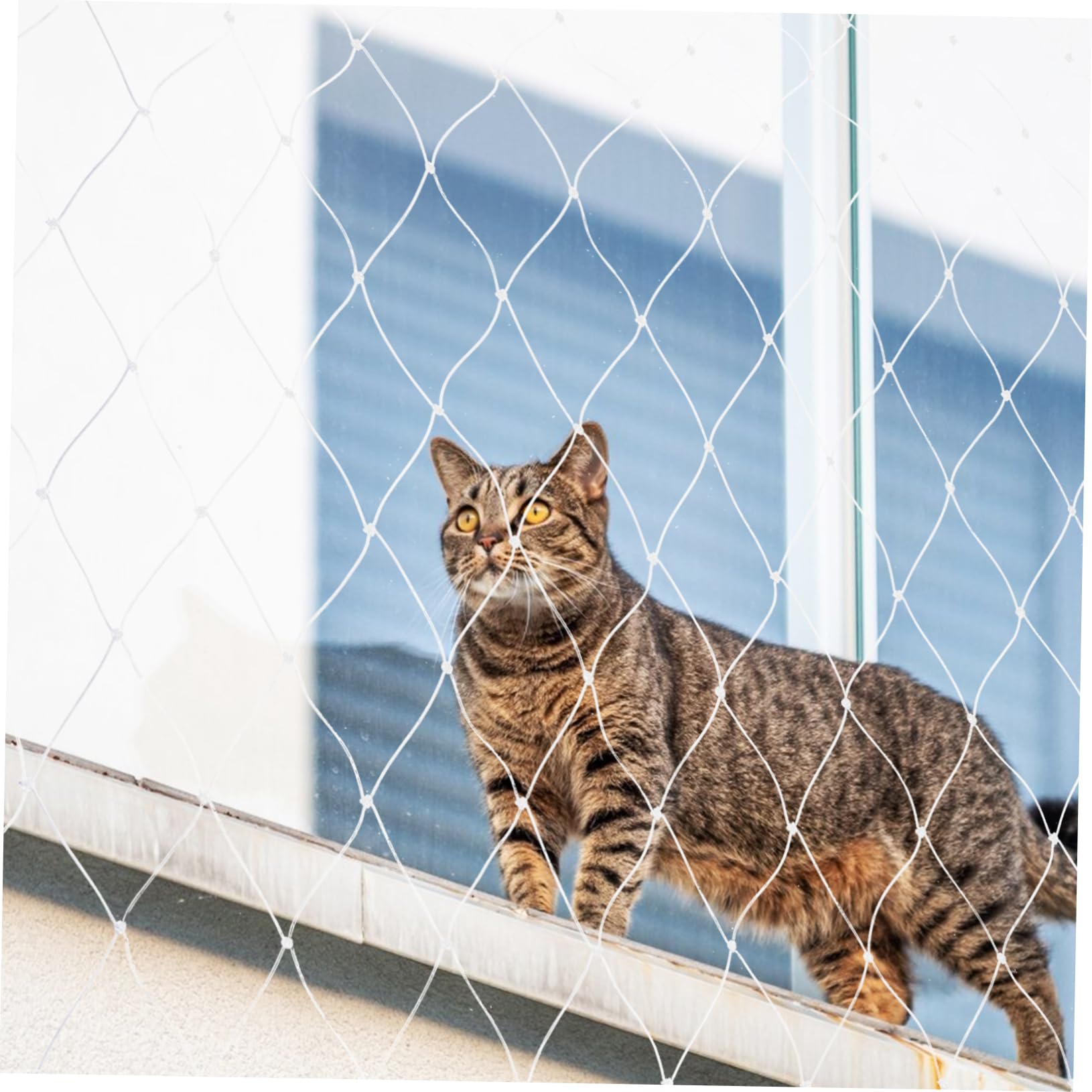 Katzenschutznetz für Balkon und Fenster Netz Balkon Katze ohne Bohren Nylon Weiß Zuschneidbar zur Absturzsicherung